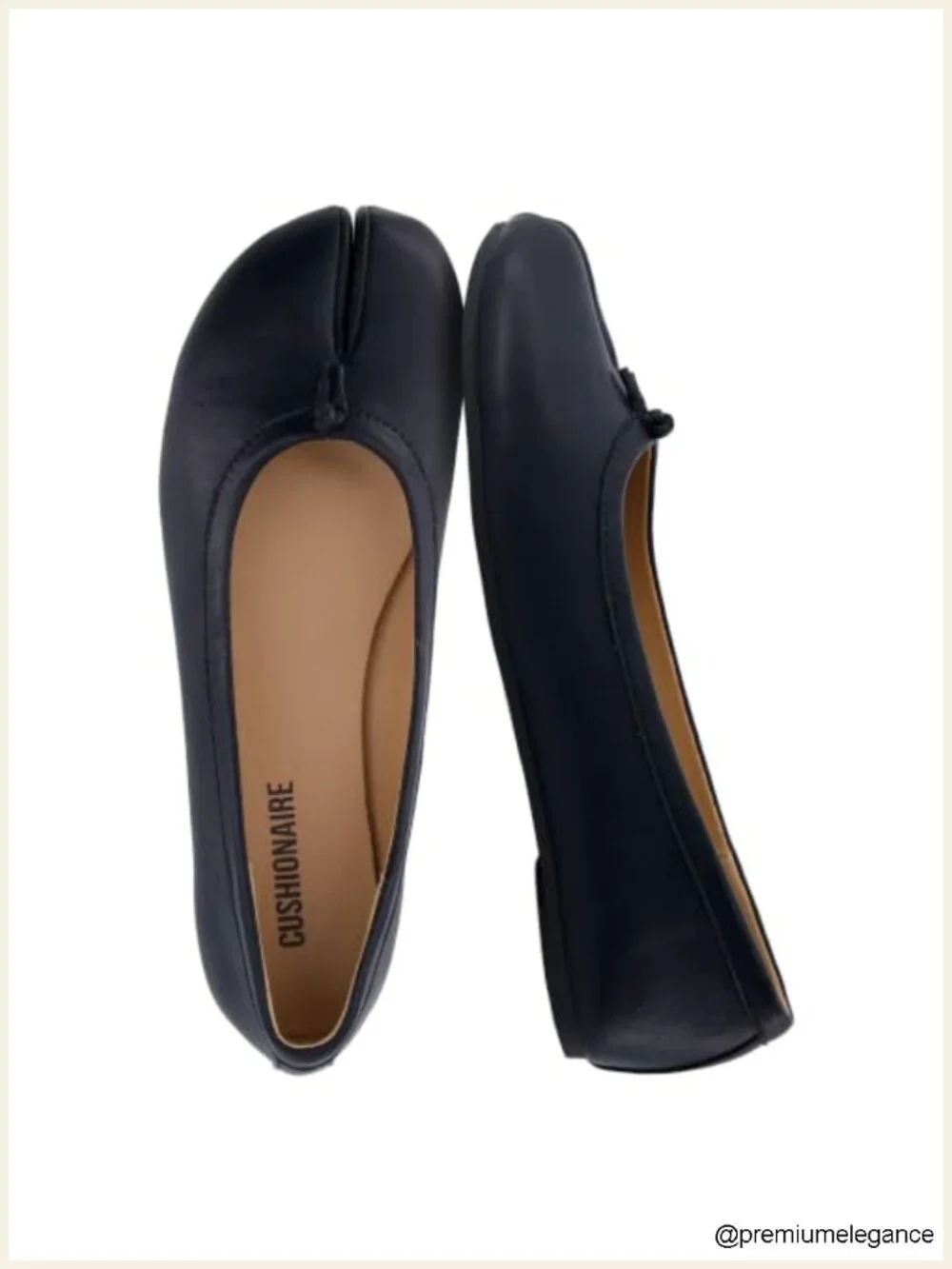 Maki Tabi Flats - Split Toe Ballet Flats with Cushioned Footbed, Faux Leather,
